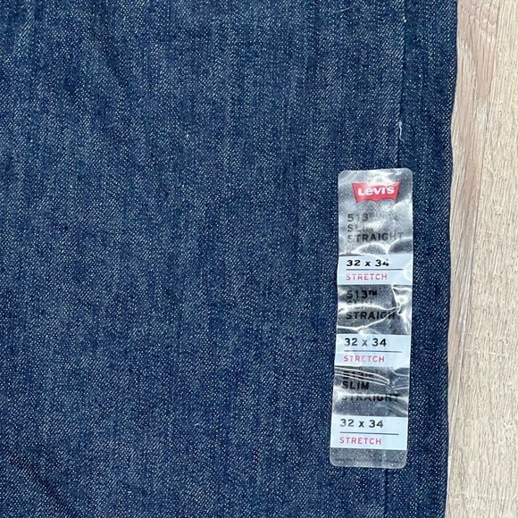 NWT Levi’s 513 Slim Straight 32W 34L Slim Straight Dark Wash Denim Jeans 501 - Picture 4 of 8